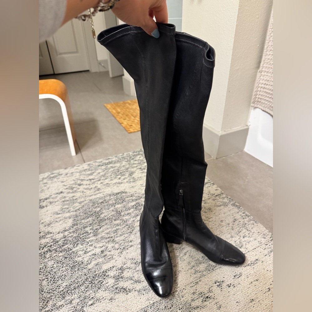 Alexandre Birman Black Leather Over-the-Knee Boots
